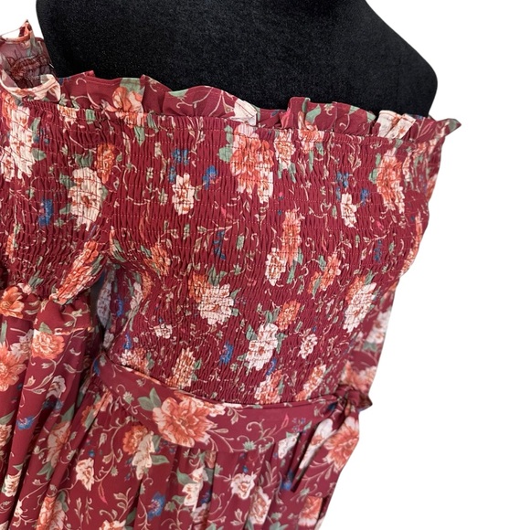 NWT Baltic Born Floral Smocked Midi Dress | Balloon Sleeves | Fall | 1X X-Large - Picture 8 of 16